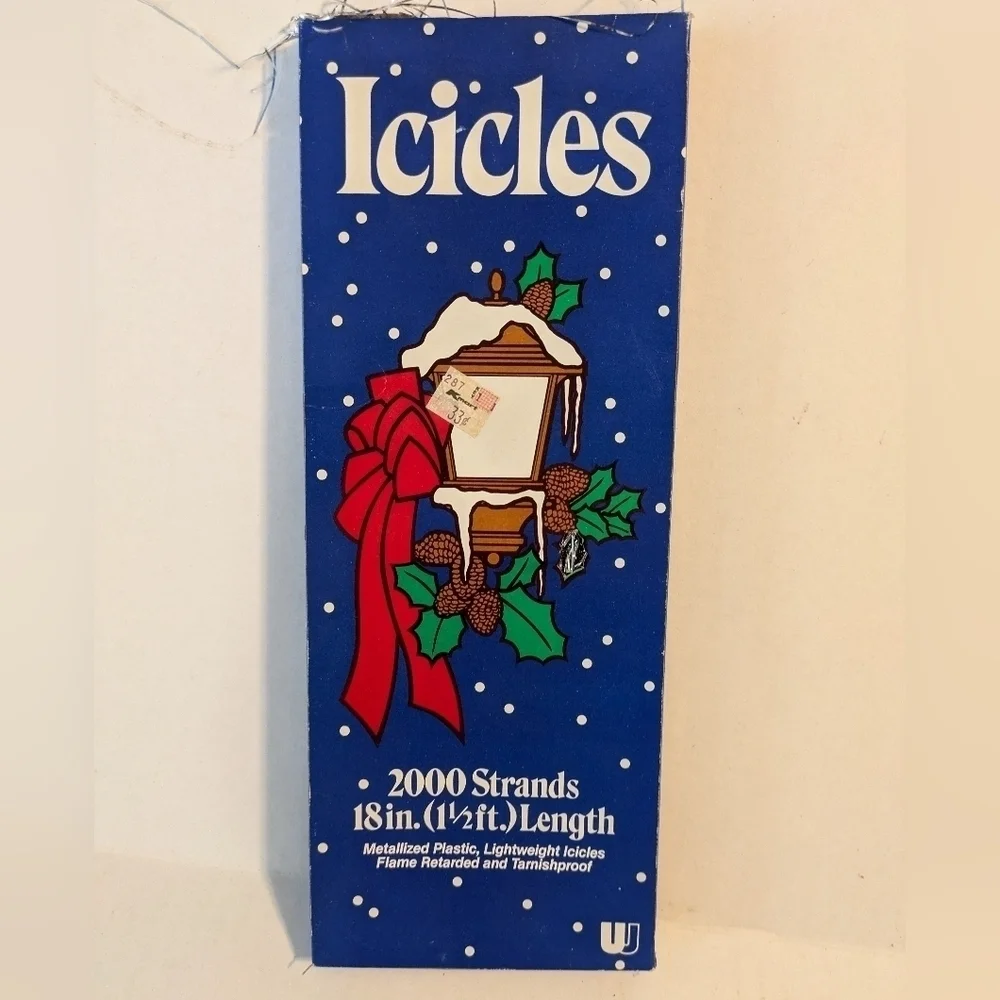 Box of Vintage Tinsel Icicles New opened, unused.